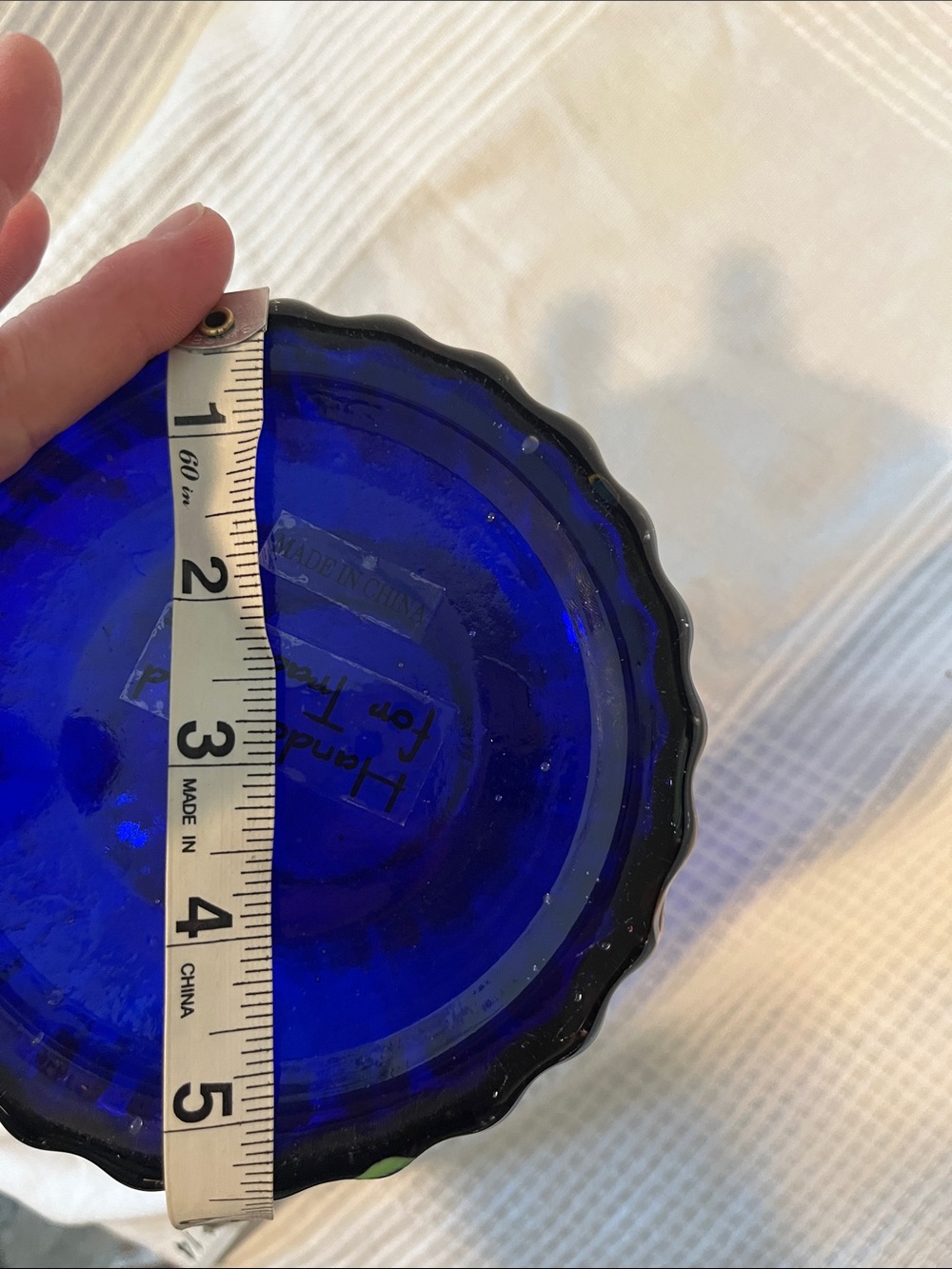 Cobalt Blue Ribbed Glass Vase -m - Picture 5 of 6